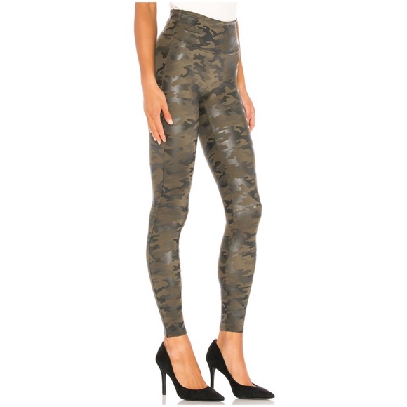 Spanx Faux Leather Green Camo Leggings - Picture 3 of 6